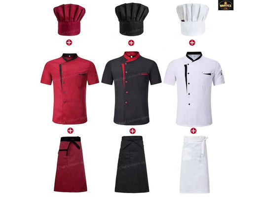 Chef Uniform - 3 Piece (Cap, Jacket, Apron)